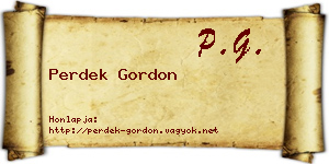 Perdek Gordon névjegykártya